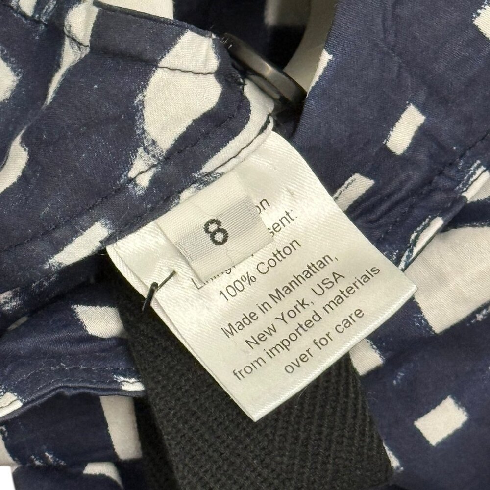 Vintage Rachel Comey Blue & White Abstract Print Cotton Overalls - Picture 3 of 8